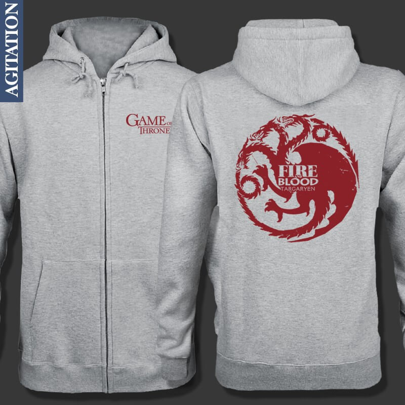 Game Of Thrones Targaryen Hoodie Zip Up Sweatshirt Game Of Thrones ...