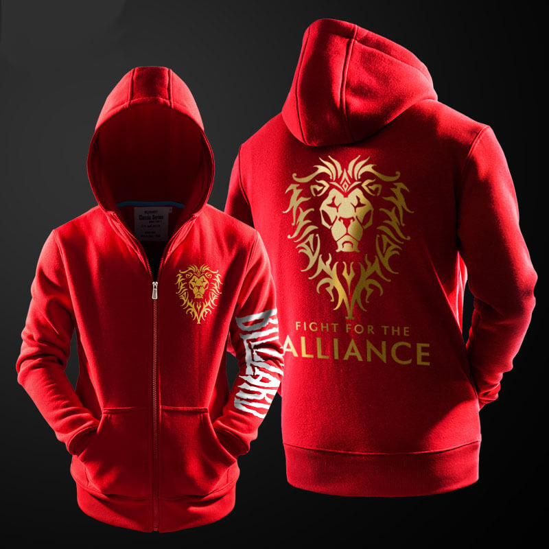 Cool WOW Alliance Hoodie Black World Of Warcraft Clothing For Him |  Wishining