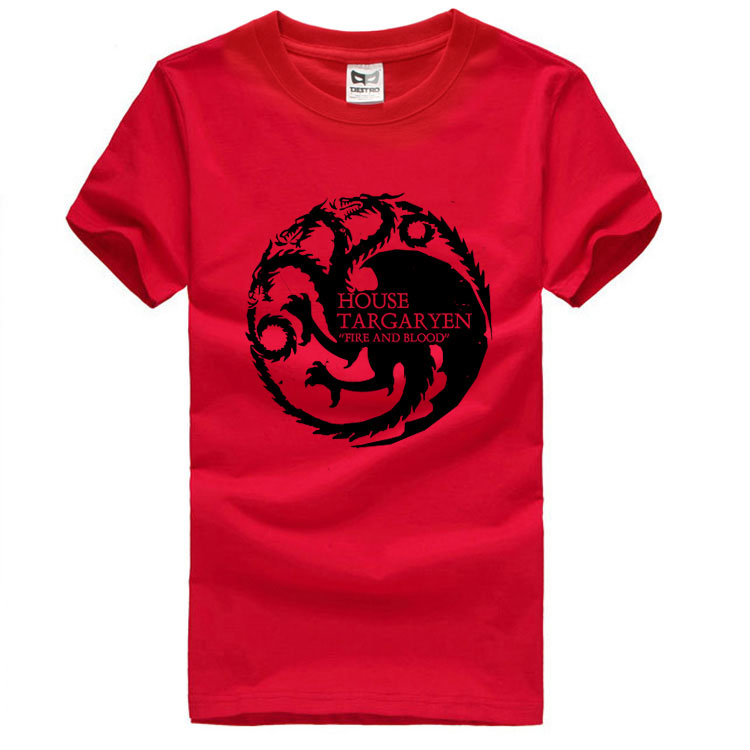 Game of Thrones Targaryen Fire & Blood Dragon Logo Body Print T-Shirt NEW UNWORN 