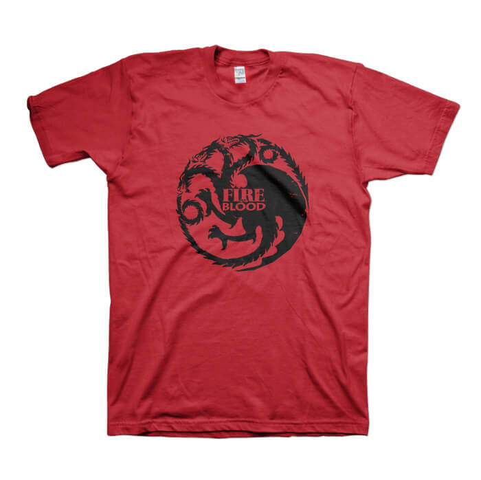 Camiseta Dragón Escudo Targaryen Rojo 