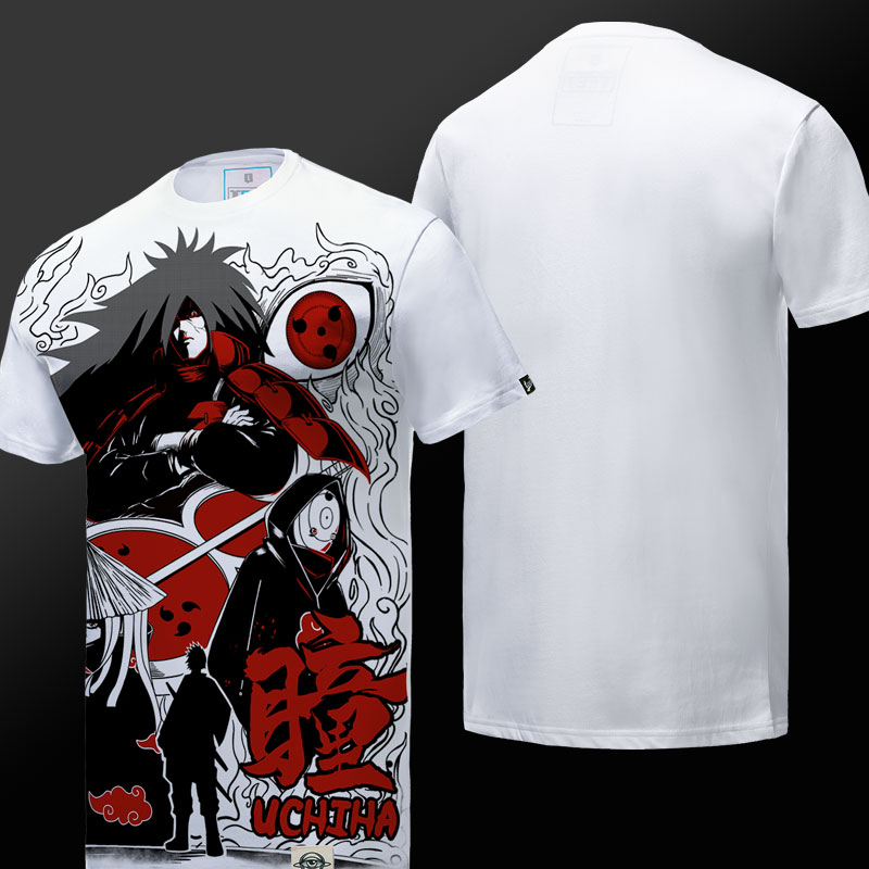 Naruto Uchiha Madara t-shirts Black 3xl Black Tees For Young Man