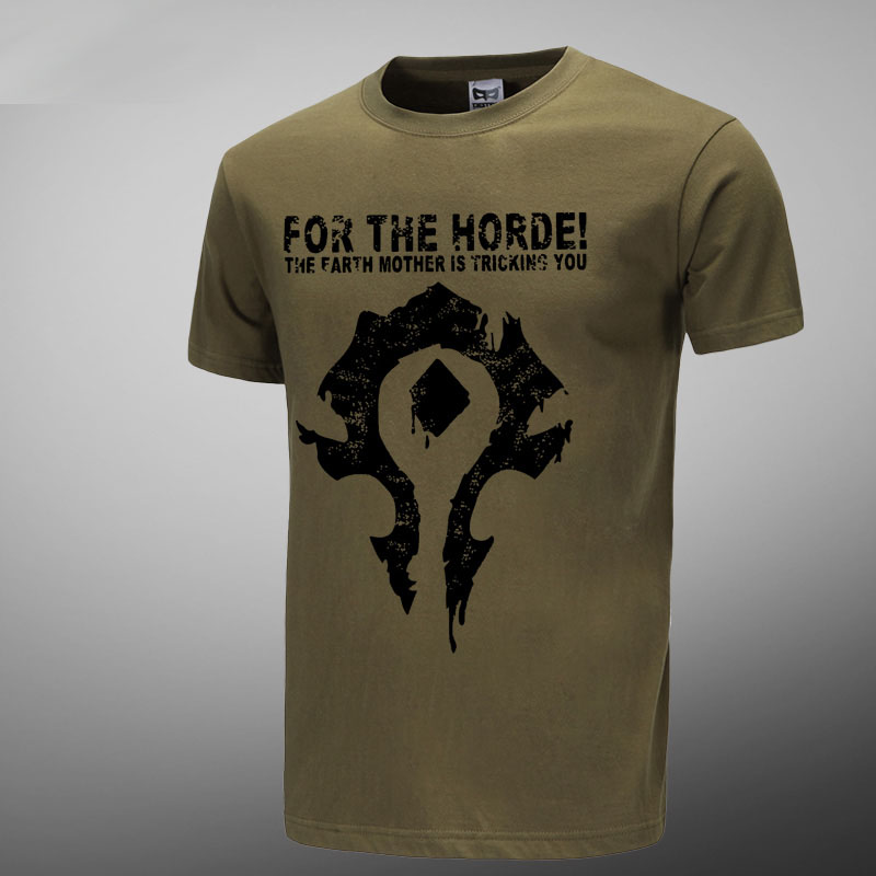 WOW The Horde Logo Black T-shirts Mens | Wishining