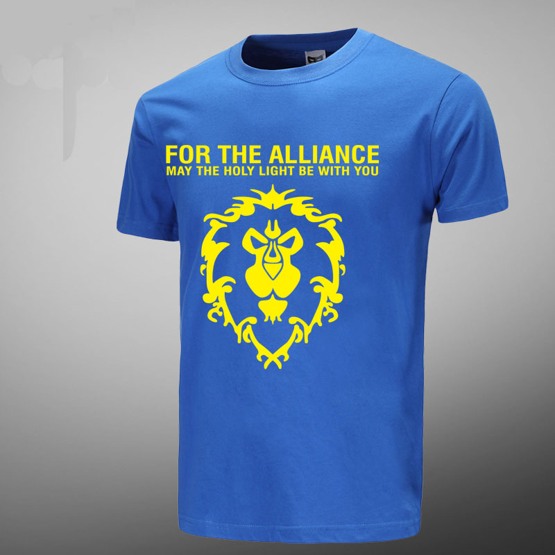 World Of Warcraft Mensmarineblau T-Shirt für die Allianz Film offiziellen