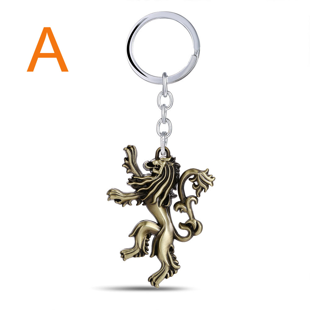 Game of Thrones House Stark Lannister Targaryen Keychains Metal Key Ring Gifts