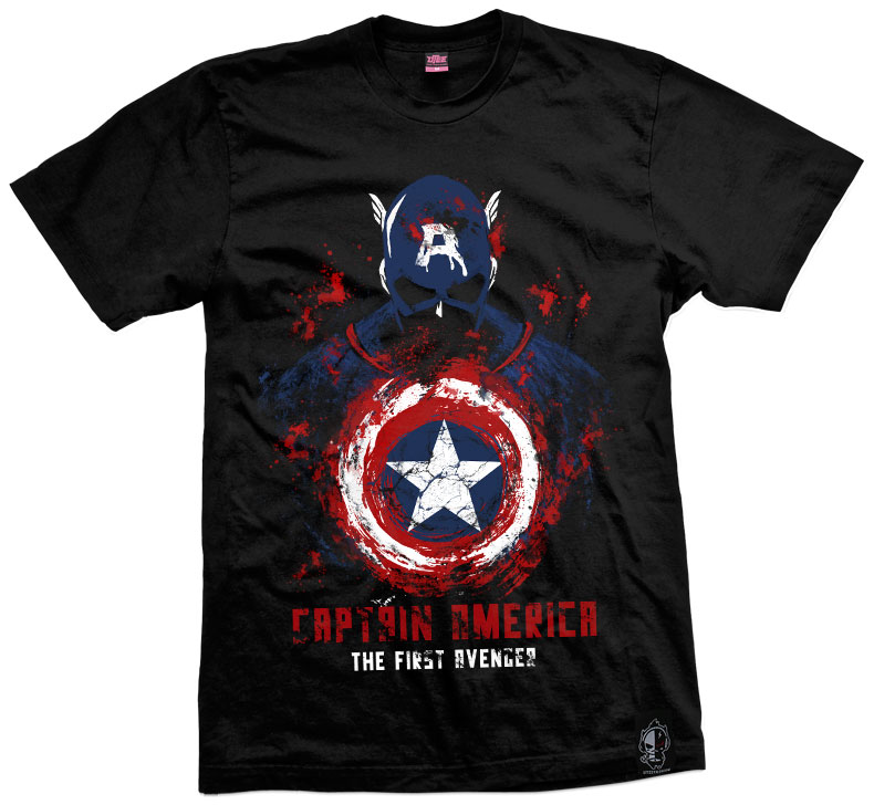 black captain america tshirt