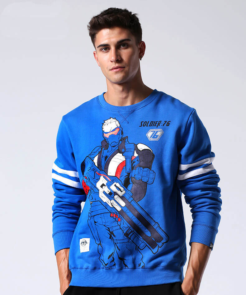 Overwatch Soldier 76 Hoodies Boys Blue Sweatshirt | Wishining