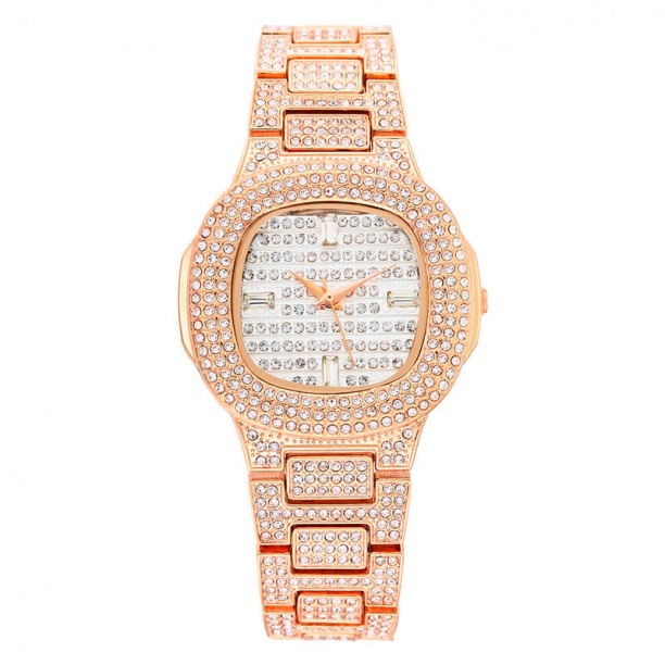 Bussiness Quartz Watch Diamond Paslanmaz Çelik Saatler Kadın Altın Bayanlar Saatler