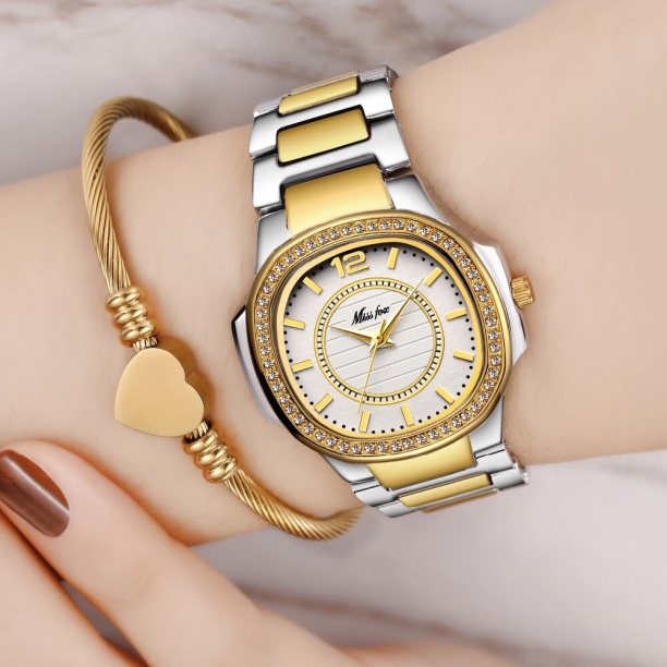 Wrist Watches For Women Stainless Steel Gold Female Watch Diamond Wristwatch Patek Wrist Watch