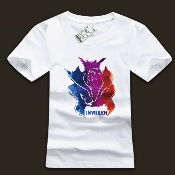 Ink Printing Invoker White T Shirt DOTA Heroes Tee | Wishining