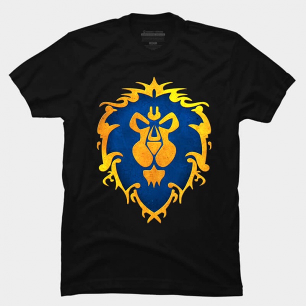 World of Warcraft Alliance Black T-shirts For Mens