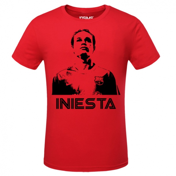 Andres Iniesta Red Tshirts For Mens