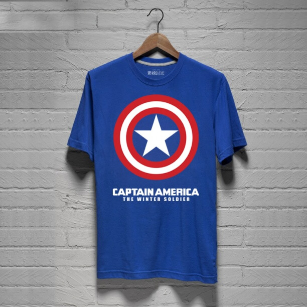 Blue Steven Rogers Captain America Shirts