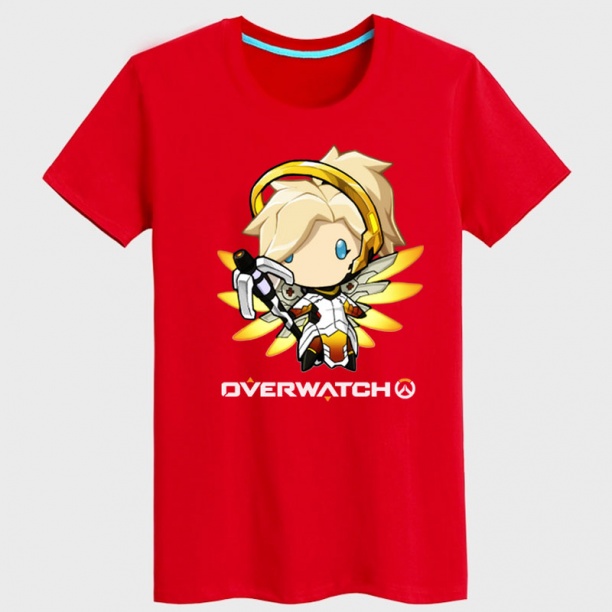OW Overwatch Mercy Tee Red Unisex T-shirts