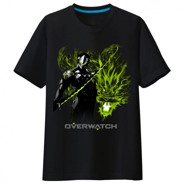 Overwatch Game Genji Tee Men Black Tshirts Wishining 