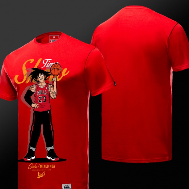 Dragball Goku czerwony T-shirt dla chłopca męskie