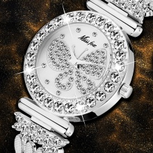 Butterfly Designer Japanese Quartz WristWatch for Women Stainless Steel Strap Bracelet Watches
