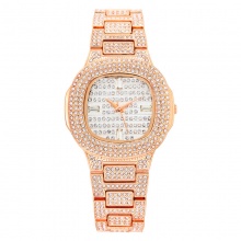 Bussiness Quartz Watch Diamond Watches Stainless Steel Timepiece Women Golden Ladies Watches