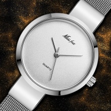 Elegant Silver Watch Fashion Stainless Steel Mesh Strap Waterproof Female Watch Gift