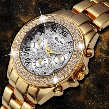 Fashion Women Watches Quartz Steel Buckle Waterproof Luxury 18K Gold Ladies Wrist Watches For Girls Gift