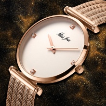 Luxury Ultra Thin Rose Gold Watch Triomphe Mesh Brand Minimalist Lady Watch