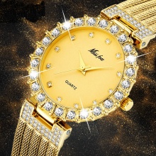 Bracelet Waterproof Big Lab Diamond Ladies Wrist Watches For Women Quartz Clock Hours