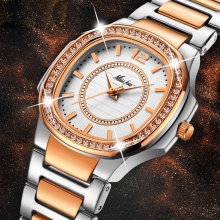 Rose Gold Watch Women Quartz Stainless Steel Female Wrist Watch Girl Golden Clock Hours