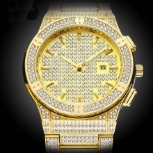 Luxury Watch Men Diamond Patek Golden Wristwatch Quartz Watch With Box