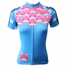 Lovely cubs design bike jersey summer short sleeve cycling jersey for women