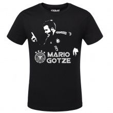 Germany Football Star No.19 Mario Gotze Black Tshirts