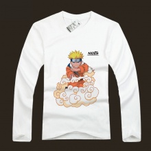 White Naruto Uzumaki Long Sleeve T-shirts For Young Man