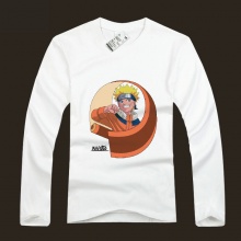 White Uzumaki Naruto Design T-shirts Naruto Long Sleeved Tshirts For Boys