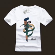 White Naruto Rock Lee T-shirts For Young Mens
