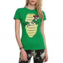 Cute Monster Dinosaur T-shirts Green For Womens