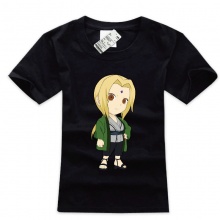 Naruto Tsunade T-shirts Black Cotton Tees For Him