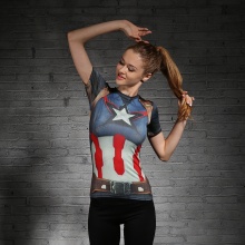 Captain America Womens Compression Shirt For Sports
