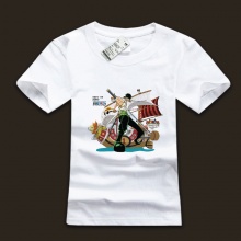 White One Piece Roronoa Zoro T Shirts With Plus Size