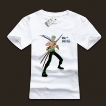 Quality One Piece Roronoa Zoro White T-shirts For Mens