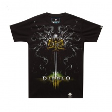 Blizzard Diablo Tyrael T-shirt Short Sleeve Black Tees For Mens Boys