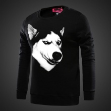 3D Dog Sweatshirt For Mens Black Sweat Shirts