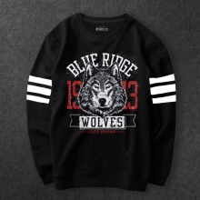 Animals Wolf Sweatshirt Black Hoodie For Mens