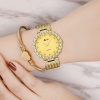 Silhouette Crystal Women's Quartz Watch With Metal Mesh Bracelet Unusual Korean Style Jewelry Gift