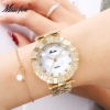 Classique Simple Analogique Quartz Montre-Bracelet Perle Cadran Sliver Couleur Boîtier Étanche Horloge Femmes Cadeaux