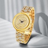 WristFull Diamond BlingBling Big Dial Watches Sliver Color Waterproof Costume Jewelry For Women
