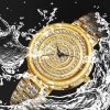 WristFull Diamond BlingBling Big Dial Watches Sliver Color Waterproof Costume Jewelry For Women