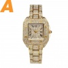 Women Rectangular Watch Classic Elegent Diamond Iced Out Waterproof Female Watches Present