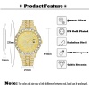 Big Diamond Red Mens Watches 18K Gold Watch Men Stainless Steel Link Analog Best Quartz Wristwatch