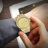 Men's Watches Big Diamond Waterproof Watch Men Luxury Gold Man Watch Quartz Watch Men