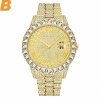 Men's Watches Big Diamond Waterproof Watch Men Luxury Gold Man Watch Quartz Watch Men