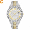 Men's Watches Big Diamond Waterproof Watch Men Luxury Gold Man Watch Quartz Watch Men