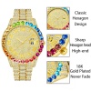 Black Men órák luxus Iced Out Watch Big Rainbow Diamond Watch for Men Quartz karóra